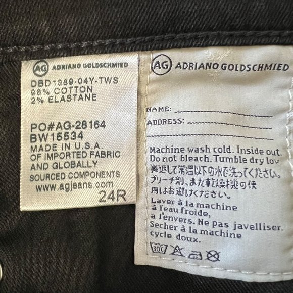 AG Adriano Goldschmied Legging Ankle Skinny Jeans 4 Year Distressed Black sz 24 - Picture 10 of 12